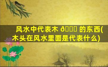 风水中代表木 🐎 的东西(木头在风水里面是代表什么)